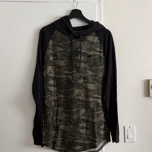Hollister Camouflage Hoodie Jacket - Black and Green